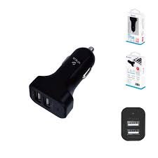 Cargador coche Negro 2,4A 2 USB